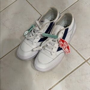 Vans White and Blue Women's Sneakers